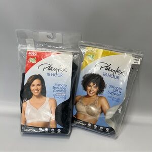 PLAYTEX Women’s Bras Size 38DD 1 Black 1 Tan Back Closure